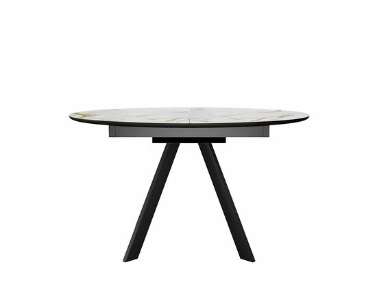 Стол DikLine SKC120 d1200 Керамика глянец Ostra Bianco (мрамор глянец белый)/подстолье черное/опоры черные, изображение 3 | Интернет магазин мебели и декора LifeDekor