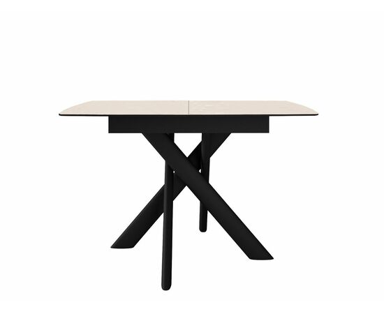 Стол DikLine DKB110, Керамика Krater Perla (бежевый матовый)/подстолье черное/опоры черные, изображение 2 | Интернет магазин мебели и декора LifeDekor