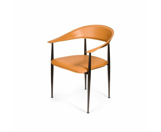 Стул с подлокотниками Rotti, кожа коричневый, изображение 7 | Интернет магазин мебели и декора LifeDekor