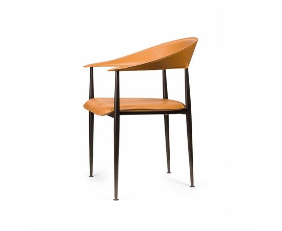 Стул с подлокотниками Rotti, кожа коричневый, изображение 3 | Интернет магазин мебели и декора LifeDekor