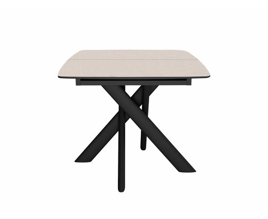 Стол DikLine DKB110, Керамика Krater Perla (бежевый матовый)/подстолье черное/опоры черные, изображение 4 | Интернет магазин мебели и декора LifeDekor