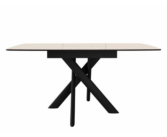 Стол DikLine DKB110, Керамика Krater Perla (бежевый матовый)/подстолье черное/опоры черные, изображение 3 | Интернет магазин мебели и декора LifeDekor