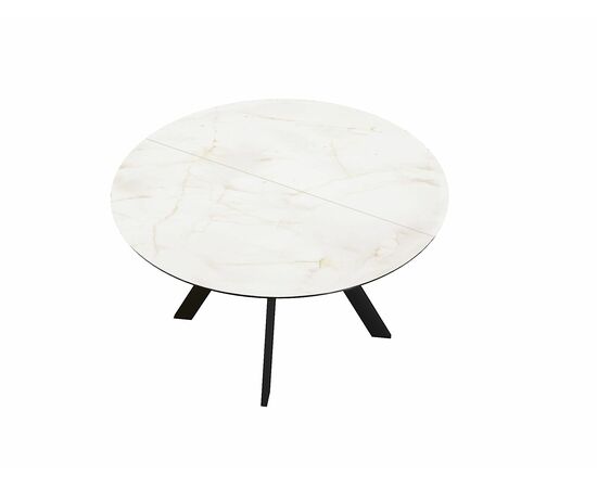 Стол DikLine SKC120 d1200 Керамика глянец Ostra Bianco (мрамор глянец белый)/подстолье черное/опоры черные, изображение 5 | Интернет магазин мебели и декора LifeDekor