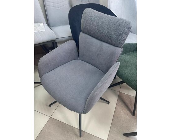 Стул РУТ 360 град., цвет B-22/LOTOS-12 серый, велюр / черный каркас М-City | Интернет магазин мебели и декора LifeDekor