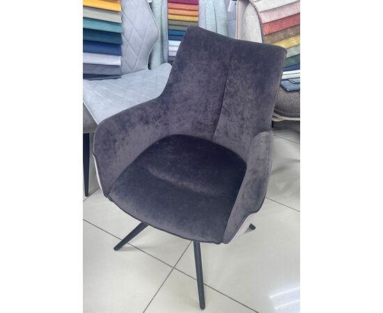 Стул МАРК 360 град., цвет B-03/LOTOS-03 бежевый, велюр / черный каркас М-City | Интернет магазин мебели и декора LifeDekor