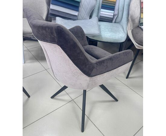 Стул МАРК 360 град., цвет B-22/LOTOS-12 серый, велюр / черный каркас М-City, изображение 2 | Интернет магазин мебели и декора LifeDekor