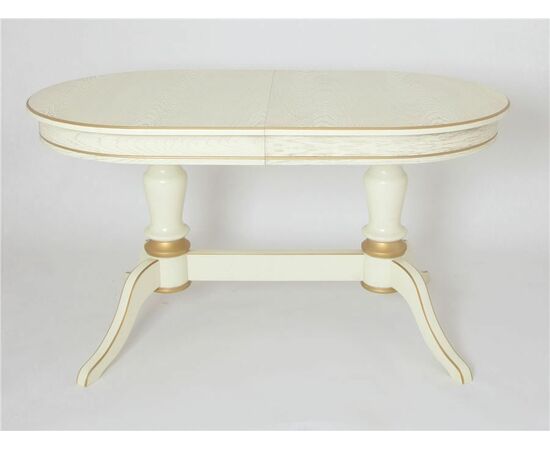 Стол обеденный овальный Орфей-2 140(180)х80х76 слоновая кость/патина золото | Интернет магазин мебели и декора LifeDekor