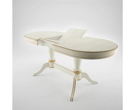 Стол обеденный овальный Орфей-2 140(180)х80х76 слоновая кость/патина золото, изображение 3 | Интернет магазин мебели и декора LifeDekor