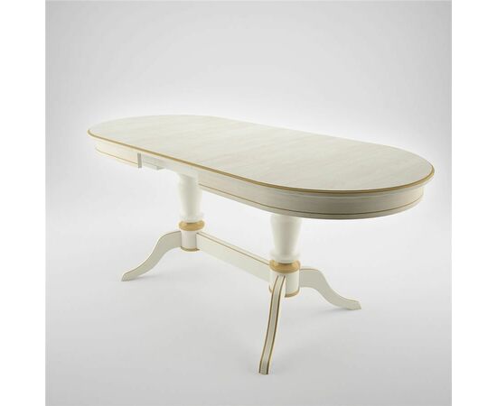 Стол обеденный овальный Орфей-2 140(180)х80х76 слоновая кость/патина золото, изображение 4 | Интернет магазин мебели и декора LifeDekor
