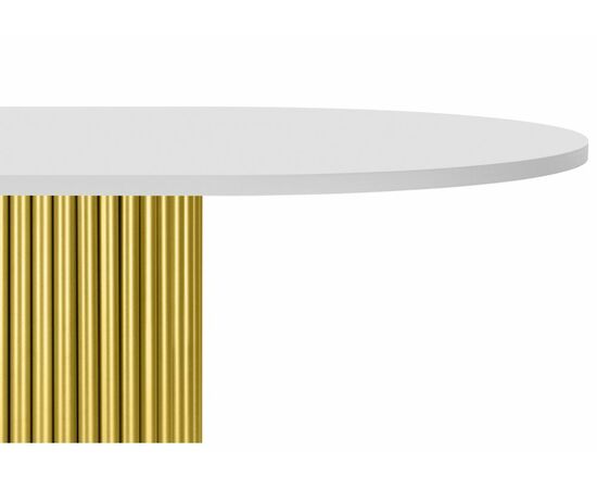 Стол деревянный Барон О 160 х 90 белая пленка шагрень / золотые ноги, изображение 4 | Интернет магазин мебели и декора LifeDekor