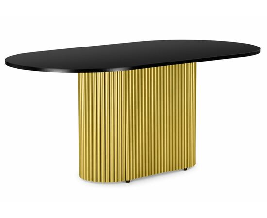 Стол деревянный Барон О 160 х 90 черная пленка шагрень / золотые ноги | Интернет магазин мебели и декора LifeDekor