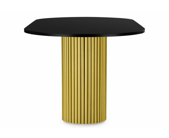 Стол деревянный Барон О 160 х 90 черная пленка шагрень / золотые ноги, изображение 3 | Интернет магазин мебели и декора LifeDekor