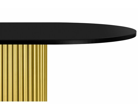 Стол деревянный Барон О 160 х 90 черная пленка шагрень / золотые ноги, изображение 4 | Интернет магазин мебели и декора LifeDekor