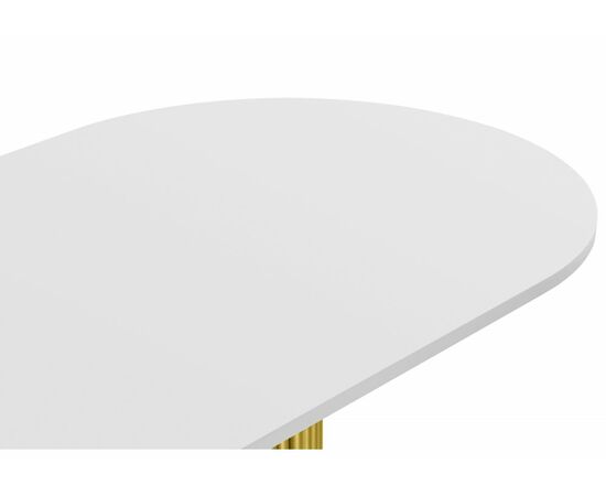 Стол деревянный Барон О 200 х 90 белая пленка шагрень / золотые ноги, изображение 5 | Интернет магазин мебели и декора LifeDekor