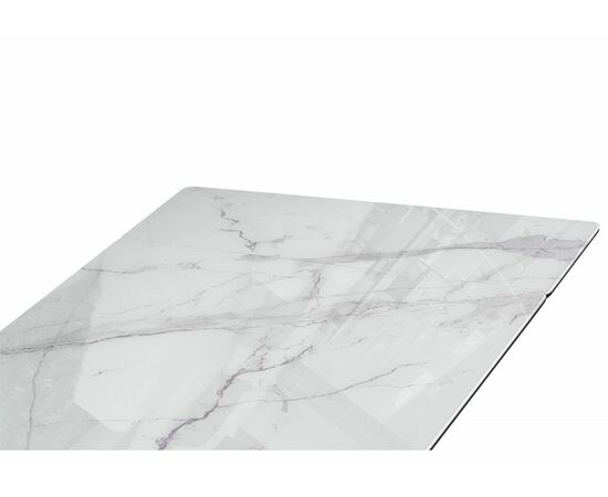 Стол стеклянный Вейв 140(200)х80 кристл белый мрамор / черный, изображение 7 | Интернет магазин мебели и декора LifeDekor