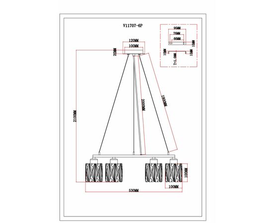 Люстра подвесная Moderli V11707-6P Prismique, изображение 6 | Интернет магазин мебели и декора LifeDekor