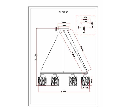 Люстра подвесная Moderli V11708-8P Prismique, изображение 6 | Интернет магазин мебели и декора LifeDekor