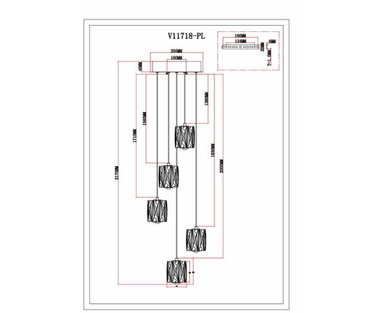 Светильник подвесной светодиодный Moderli V11718-PL Prismique, изображение 6 | Интернет магазин мебели и декора LifeDekor