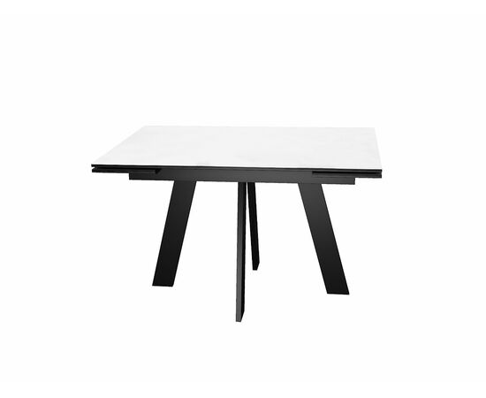 Стол DikLine SKM110 Керамика Mono white (белый матовый)/подстолье черное, изображение 4 | Интернет магазин мебели и декора LifeDekor