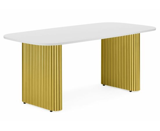 Стол деревянный Бавария B 160 х 90 белая пленка шагрень / золото | Интернет магазин мебели и декора LifeDekor
