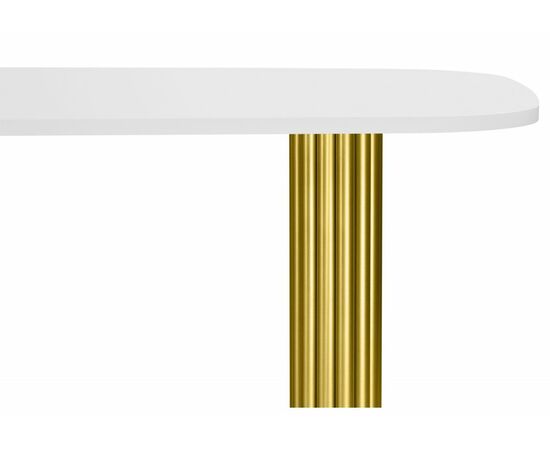 Стол деревянный Бавария B 160 х 90 белая пленка шагрень / золото, изображение 5 | Интернет магазин мебели и декора LifeDekor