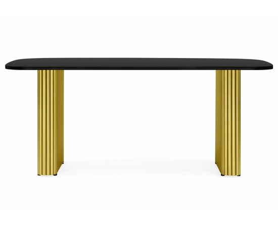 Стол деревянный Бавария B 160 х 90 черная пленка шагрень / золото, изображение 2 | Интернет магазин мебели и декора LifeDekor