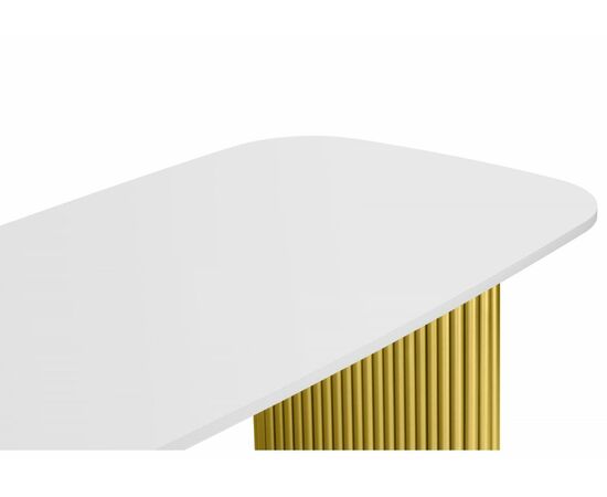Стол деревянный Бавария B 180 х 90 белая пленка шагрень / золото, изображение 4 | Интернет магазин мебели и декора LifeDekor