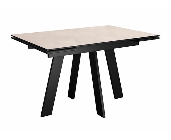 Стол DikLine SKM110 Керамика Krater Perla (бежевый матовый)/подстолье черное | Интернет магазин мебели и декора LifeDekor