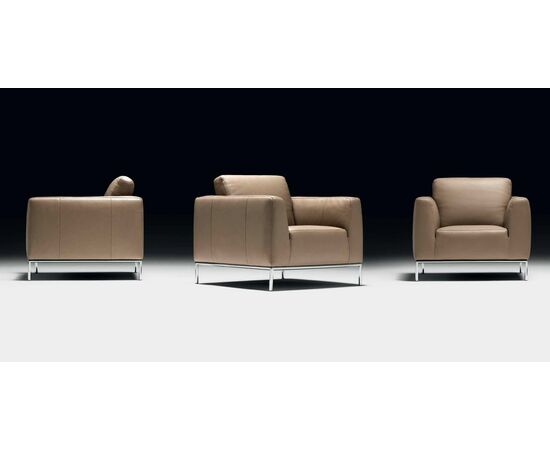 CAPRERA Armchair (P279.010.L30) КРЕСЛО, кожа 3094 сер.беж. цв. | Интернет магазин мебели и декора LifeDekor