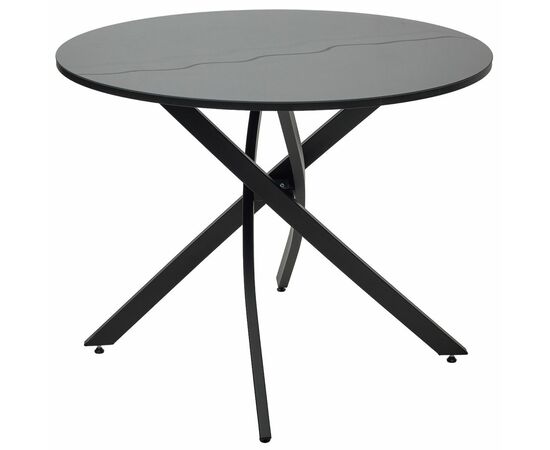 Стол ДАРИО D100 Черный, стекло/ Черный каркас М-City | Интернет магазин мебели и декора LifeDekor