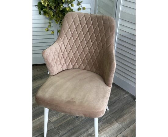 Стул HERMAN 360 град. БЕЖЕВЫЙ #5, велюр / белый каркас М-City, изображение 4 | Интернет магазин мебели и декора LifeDekor