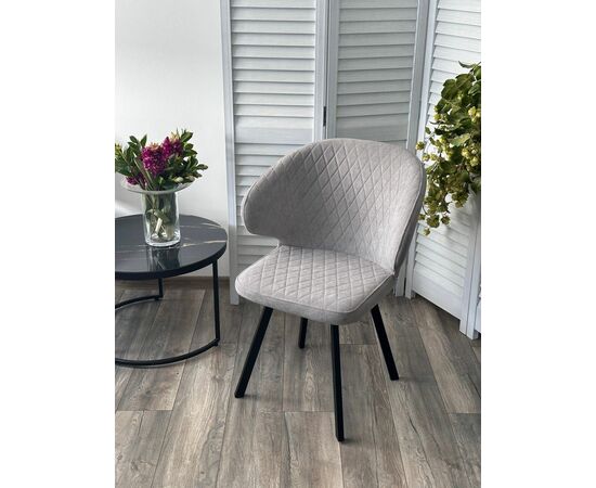 Стул ХИЛТОН 360 град., цвет B22 Серый, велюр / черный каркас М-City, изображение 3 | Интернет магазин мебели и декора LifeDekor