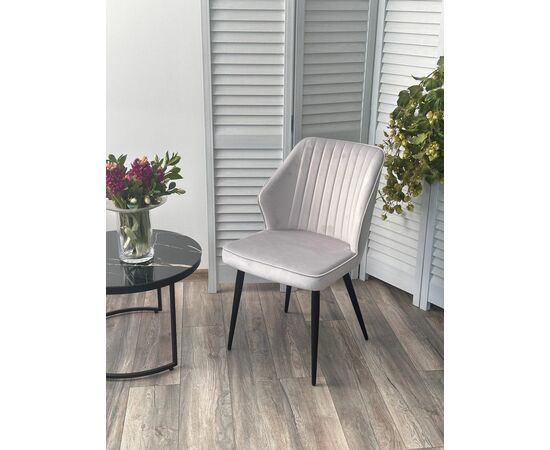 Стул SEATTLE-V СВЕТЛО-СЕРЫЙ BM-4, велюр / черный каркас М-City, изображение 2 | Интернет магазин мебели и декора LifeDekor