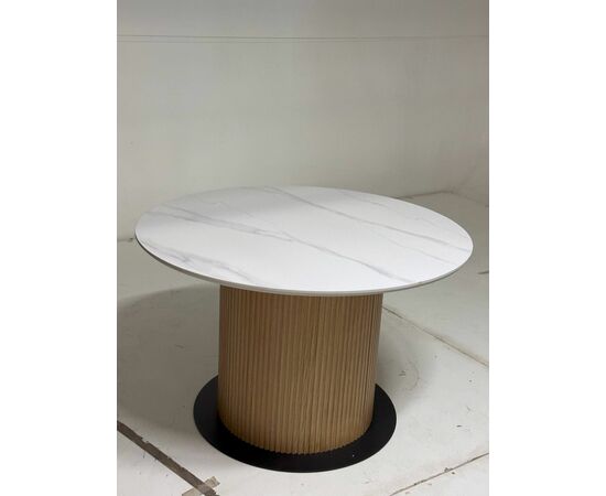 Стол MESA D120 цвет БЕЛЫЙ МРАМОР M326 / Каркас OAK, ®DISAUR, изображение 2 | Интернет магазин мебели и декора LifeDekor