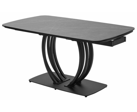 Стол MATERA 160 KL-136 Серый мрамор матовый, итальянская керамика/ черный каркас М-City, изображение 4 | Интернет магазин мебели и декора LifeDekor