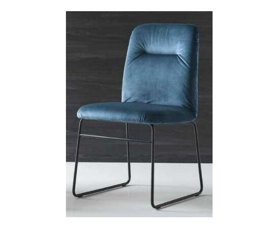 Стул GRETA CB/1904 MET.P15 MATT BLACK/ VENICE S0J OCEAN BLUE | Интернет магазин мебели и декора LifeDekor