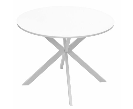 Стол ВЕГА D100 Белый, стекло/ белый каркас М-City, изображение 4 | Интернет магазин мебели и декора LifeDekor