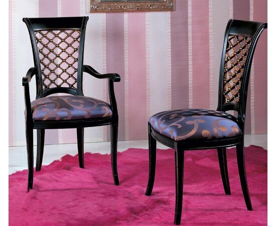 3123/SR Стул, P19B+P16C черный+орех/ ткань UPH F221/07 СКИДКА 50% | Интернет магазин мебели и декора LifeDekor