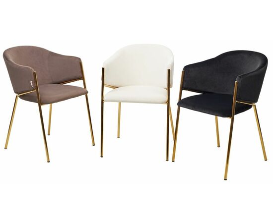 Стул DILL MOMO-01 молочный, велюр "беспальчиковый"/ золотой каркас М-City, изображение 6 | Интернет магазин мебели и декора LifeDekor