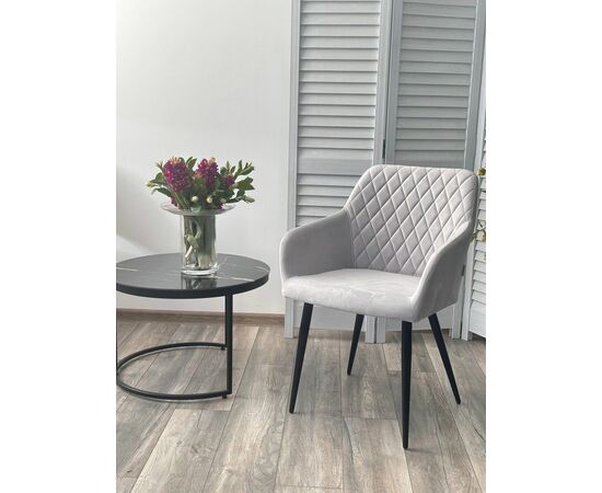 Стул BRANDY-X BM-4 СВЕТЛО-СЕРЫЙ, велюр / белый каркас, велюр М-City, изображение 4 | Интернет магазин мебели и декора LifeDekor