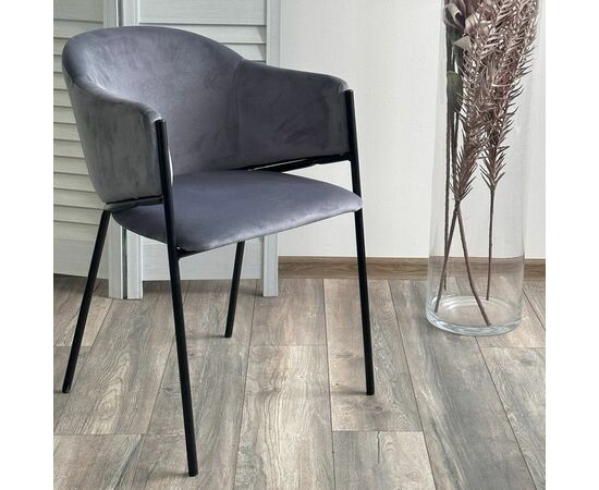 Стул ДИЛЛ, цвет H-14 Серый, велюр / черный каркас М-City, изображение 2 | Интернет магазин мебели и декора LifeDekor