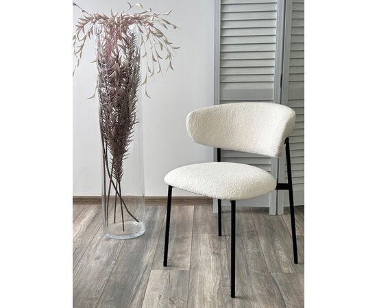 Стул ЛЕОНАРДО Soul 000 Белый, букле / черный каркас М-City, изображение 6 | Интернет магазин мебели и декора LifeDekor