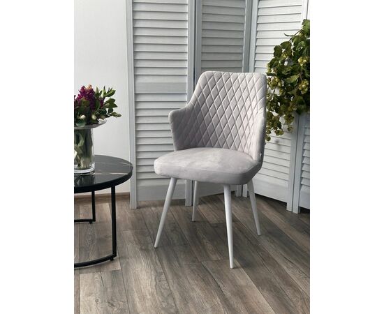 Стул HERMAN 360 град. BM-4 СВЕТЛО-СЕРЫЙ, велюр / белый каркас М-City, изображение 2 | Интернет магазин мебели и декора LifeDekor