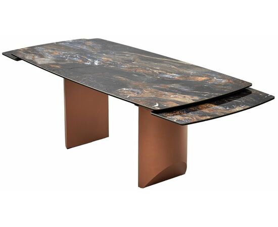 Стол ПУАНТО 200 TITANIUM LAWA NERO, керамика / МЕДЬ каркас М-City, изображение 11 | Интернет магазин мебели и декора LifeDekor