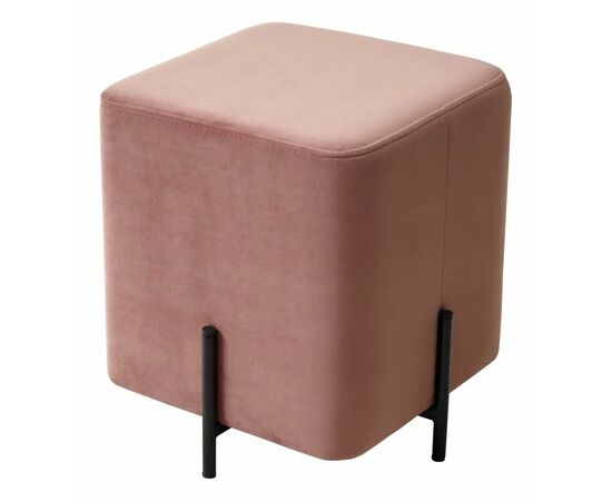 Пуф для гостиной ФЕЛИКС квадратный розовый #15, велюр / черный каркас М-City | Интернет магазин мебели и декора LifeDekor