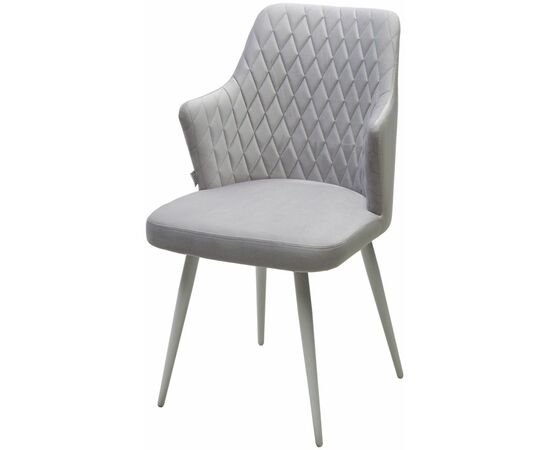 Стул HERMAN СВЕТЛО-СЕРЫЙ  BM-4, велюр / белый каркас М-City | Интернет магазин мебели и декора LifeDekor