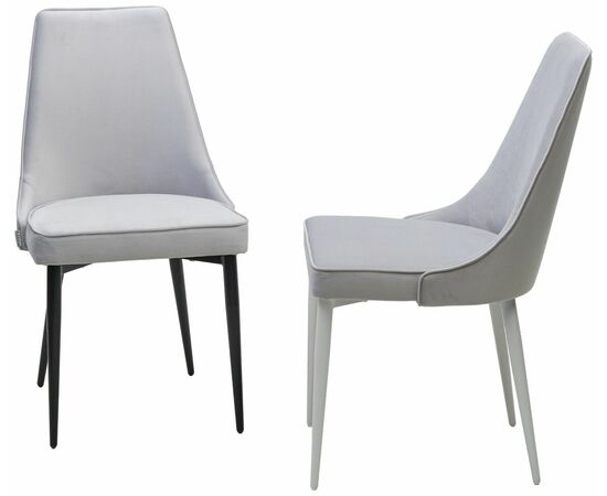 Стул NEPAL-P СВЕТЛО-СЕРЫЙ BM-4, велюр/ белый каркас М-City, изображение 6 | Интернет магазин мебели и декора LifeDekor