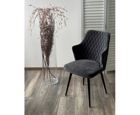 Стул HERMAN 360 град. Barkhat 3 Графит, велюр без "пальчиковый" / черный каркас М-City, изображение 3 | Интернет магазин мебели и декора LifeDekor