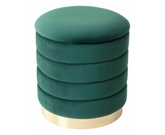 Пуф для гостиной ФРЕД зеленый #19, велюр / золотой каркас М-City | Интернет магазин мебели и декора LifeDekor