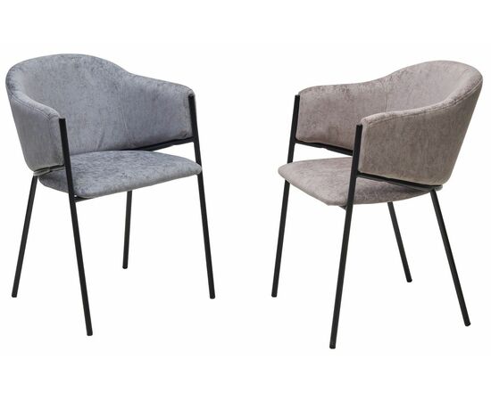 Стул ДИЛЛ, цвет RAIN 17 серый, велюр / черный каркас М-City, изображение 7 | Интернет магазин мебели и декора LifeDekor